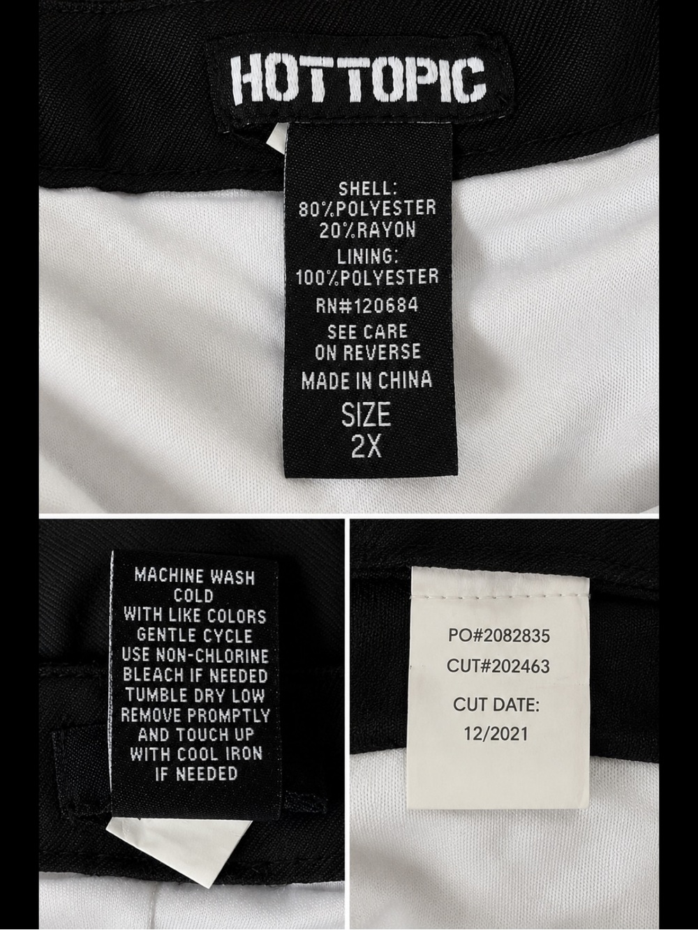 Hot Topic Black & White Colorblock Pleated Mini Skirt Removable Grommet Belt 2X - Picture 7 of 15